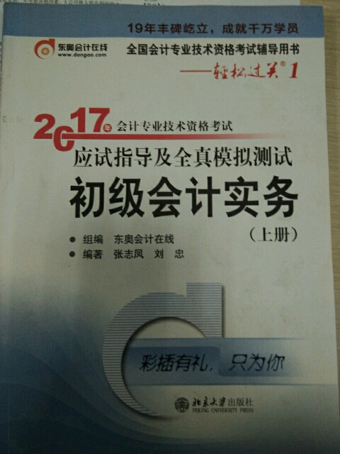 初级会计职称2017教材辅导 东奥轻松过关1-2017会计专业技术资格考试应试指导及全真模拟测试：初级会计实务