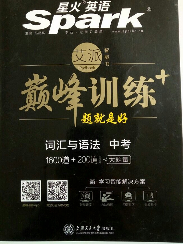 星火英语初中巅峰训练初中英语九年级2019年中考专项训练词汇与语法1600道+200道初三词汇语法