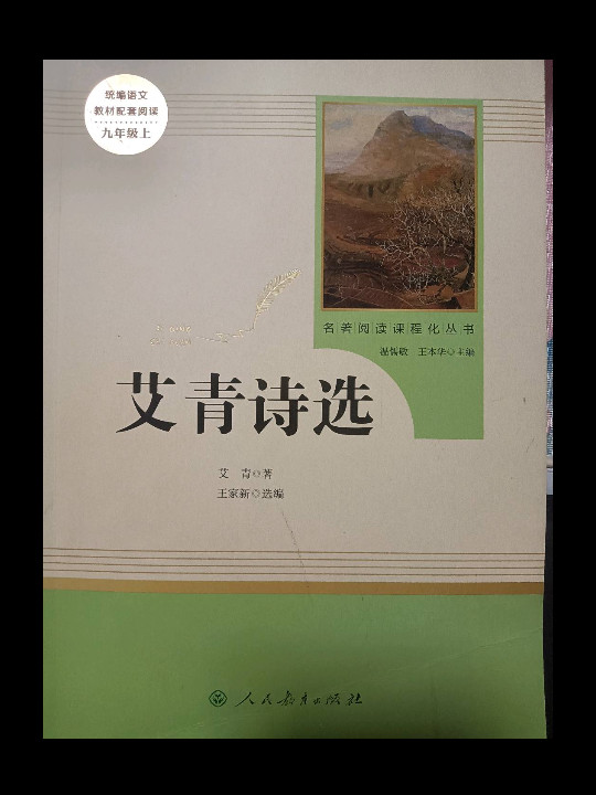 艾青诗选 九年级上 人教版名著阅读课程化丛书 教育部统编教材推荐必读书目 人民教育出版社