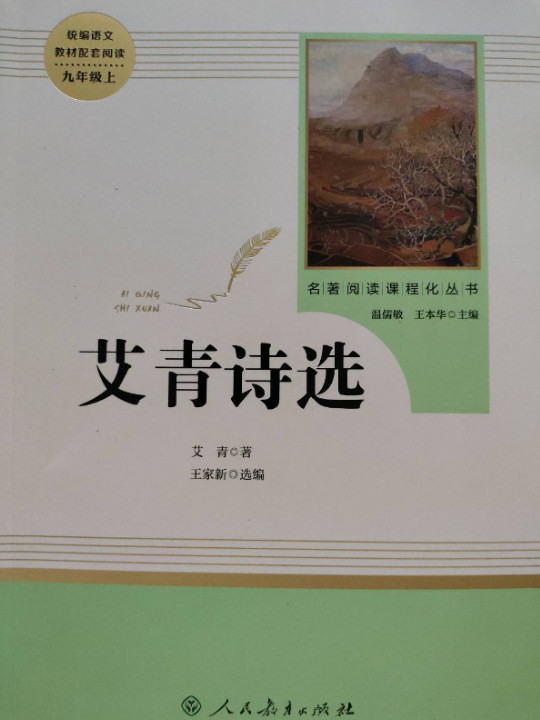 艾青诗选 九年级上 人教版名著阅读课程化丛书 教育部统编教材推荐必读书目 人民教育出版社
