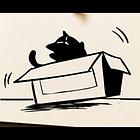 白盒子里的小黑猫